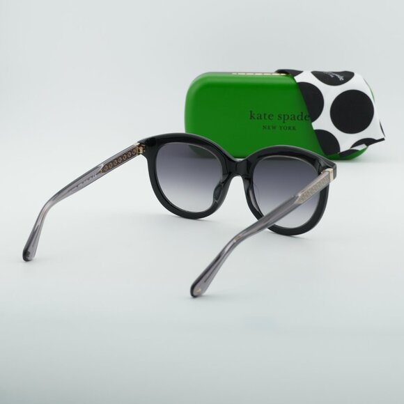 Kate Spade LILLIAN/G/S 0807 9O Round Sunglasses - Black/Grey main image 7